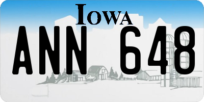 IA license plate ANN648