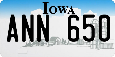 IA license plate ANN650