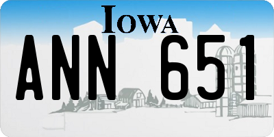 IA license plate ANN651