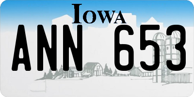 IA license plate ANN653