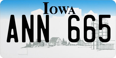 IA license plate ANN665