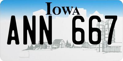 IA license plate ANN667