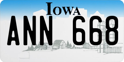 IA license plate ANN668