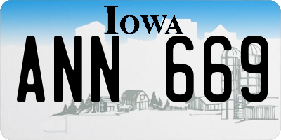 IA license plate ANN669
