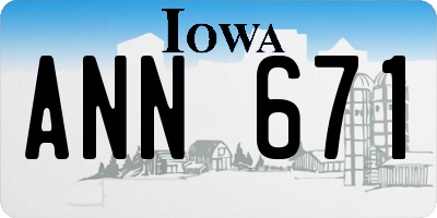 IA license plate ANN671