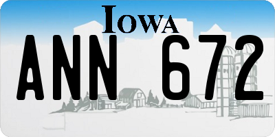 IA license plate ANN672