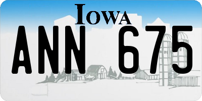 IA license plate ANN675