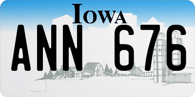 IA license plate ANN676