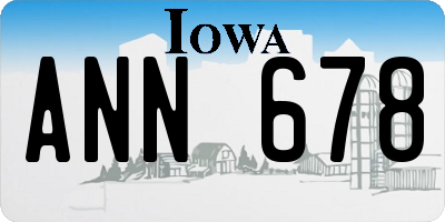 IA license plate ANN678