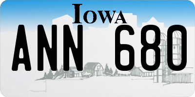 IA license plate ANN680