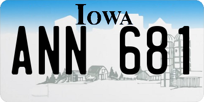 IA license plate ANN681