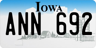 IA license plate ANN692