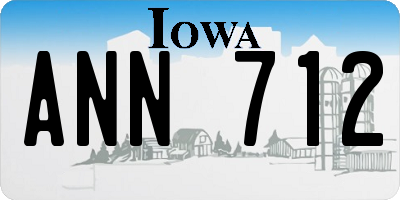 IA license plate ANN712