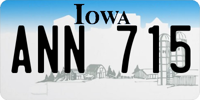 IA license plate ANN715