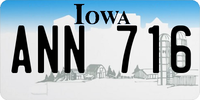 IA license plate ANN716
