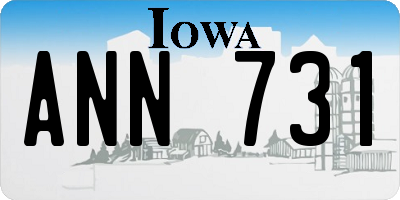 IA license plate ANN731