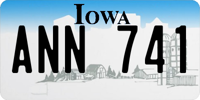 IA license plate ANN741