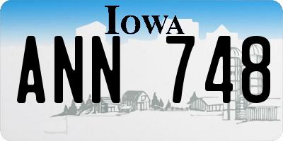 IA license plate ANN748