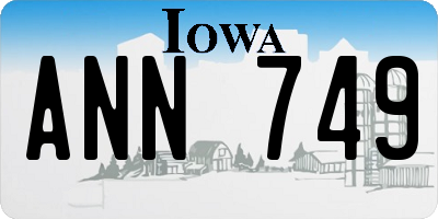 IA license plate ANN749