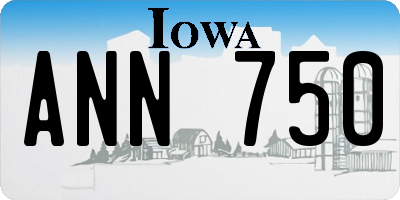 IA license plate ANN750