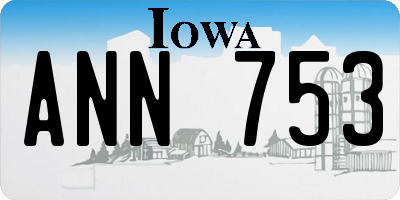 IA license plate ANN753