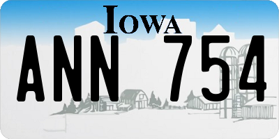 IA license plate ANN754