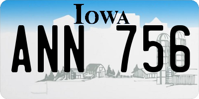 IA license plate ANN756