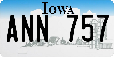 IA license plate ANN757