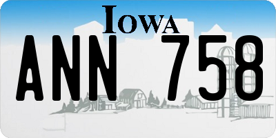 IA license plate ANN758