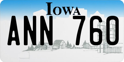 IA license plate ANN760