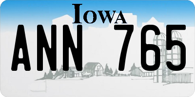 IA license plate ANN765