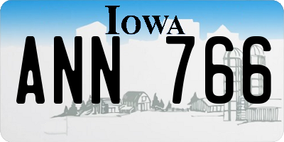 IA license plate ANN766