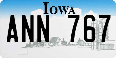 IA license plate ANN767