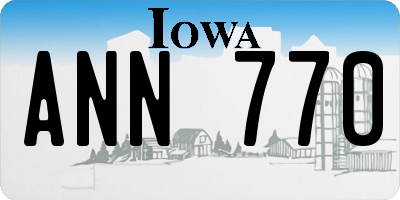 IA license plate ANN770