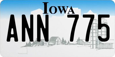 IA license plate ANN775