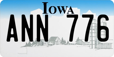 IA license plate ANN776
