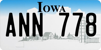 IA license plate ANN778