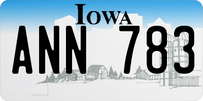IA license plate ANN783
