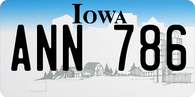 IA license plate ANN786
