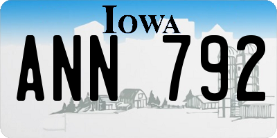 IA license plate ANN792