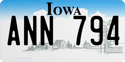 IA license plate ANN794