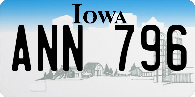 IA license plate ANN796