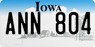 IA license plate ANN804
