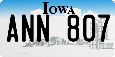 IA license plate ANN807