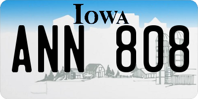 IA license plate ANN808