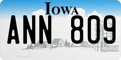IA license plate ANN809