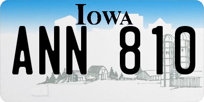 IA license plate ANN810