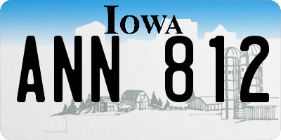 IA license plate ANN812