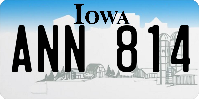 IA license plate ANN814