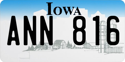 IA license plate ANN816